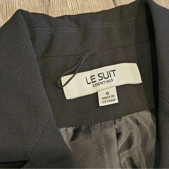 LE SUIT Black Blazer Jacket Notched Collar Single Breasted 3 button Suit Jacket - Picture 5 of 10